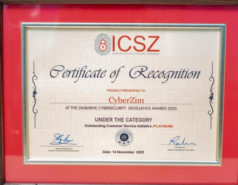 Outstanding Customer Service Initiative Platinum certificate