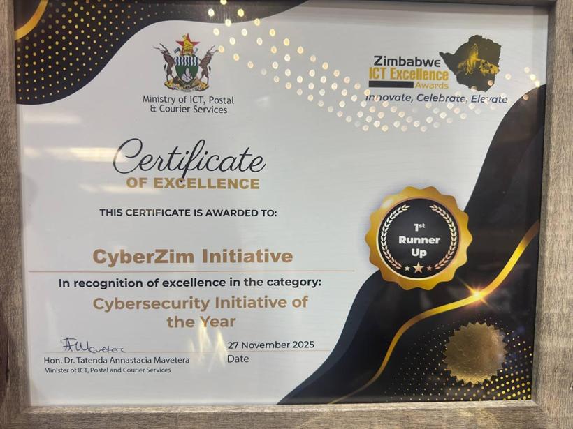 MICT Award certificate
